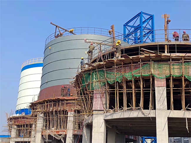 滁州骨料仓3500吨骨料钢板仓江苏项目进展